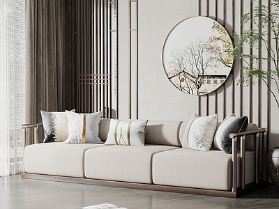 新中式沙发组合3d模型-沙发模型ID000061